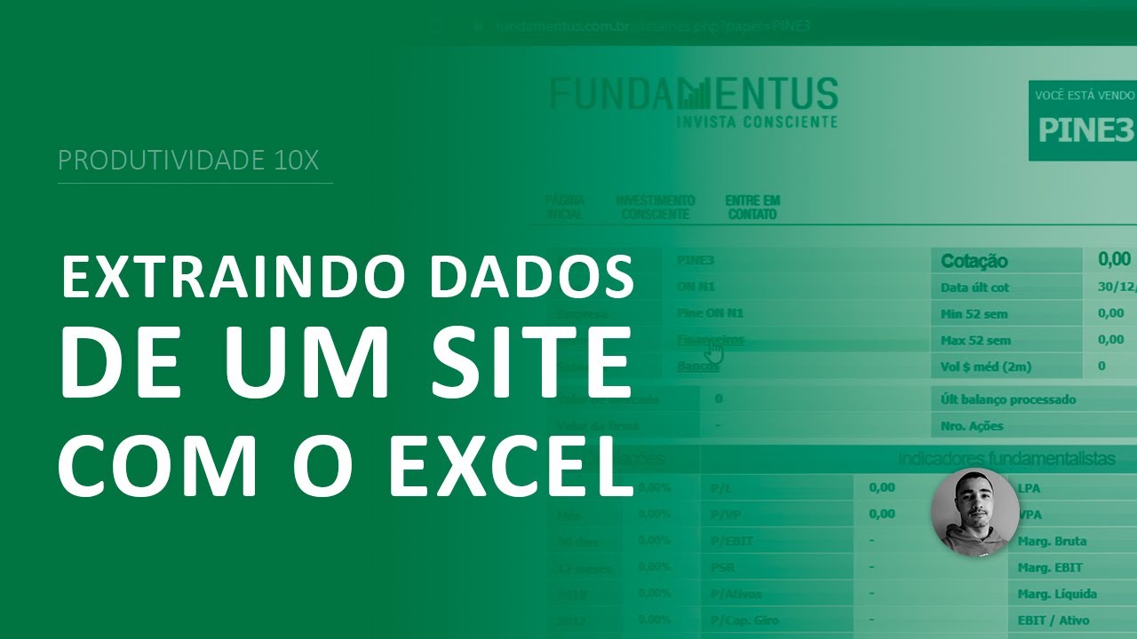 EXTRAINDO DADOS DE UM SITE COM O EXCEL