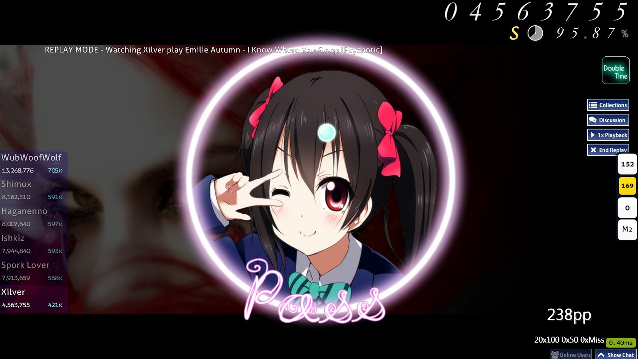 osu! | Xilver | Emilie Autumn - I Know Where You Sleep [Psychotic] +DT 95.89% FC  319pp #2