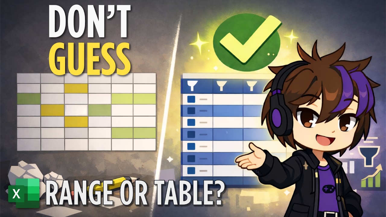 Excel — Ranges vs Tables: When to use each (And Why It Matters)