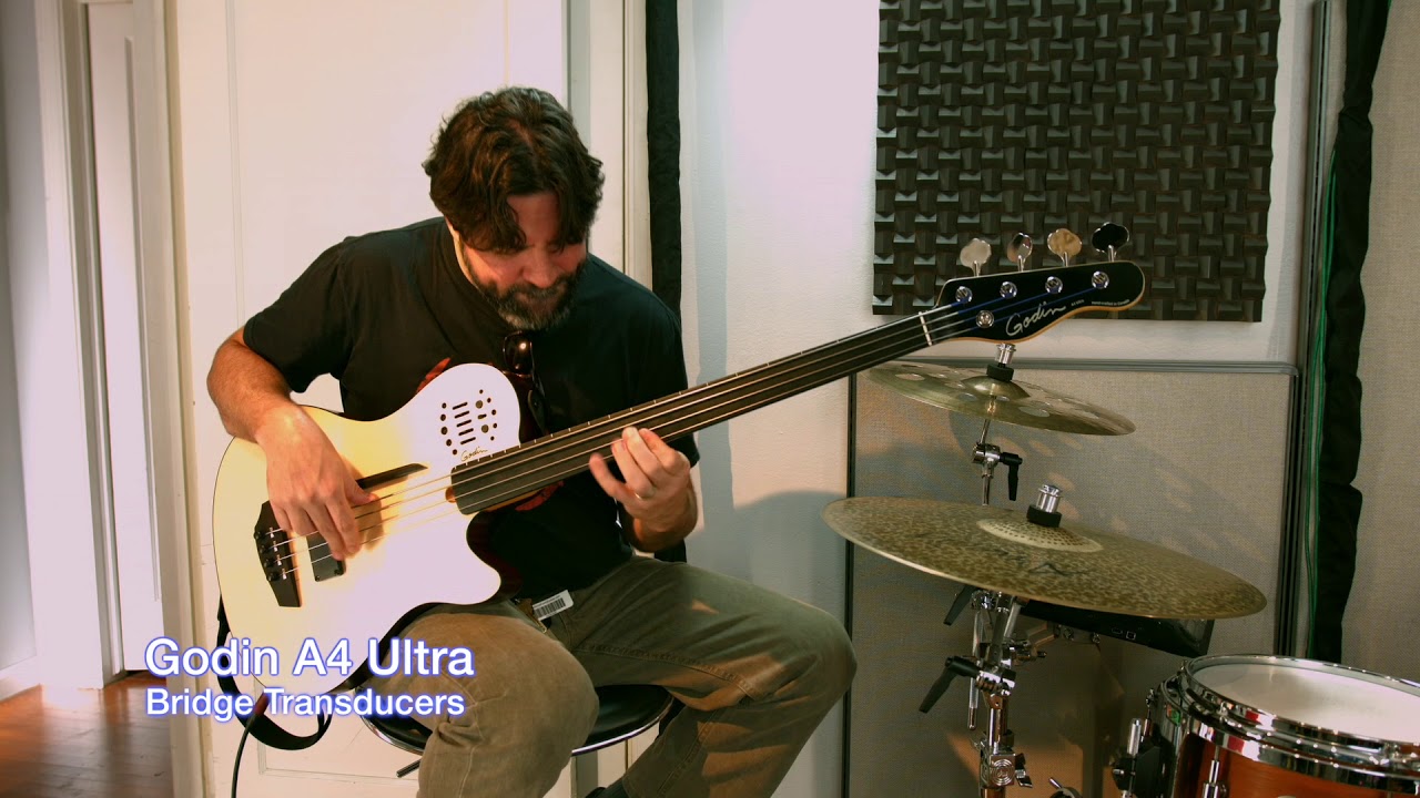 Джонатан Стоянофф демонстрирует Godin A4 Fretless Bass