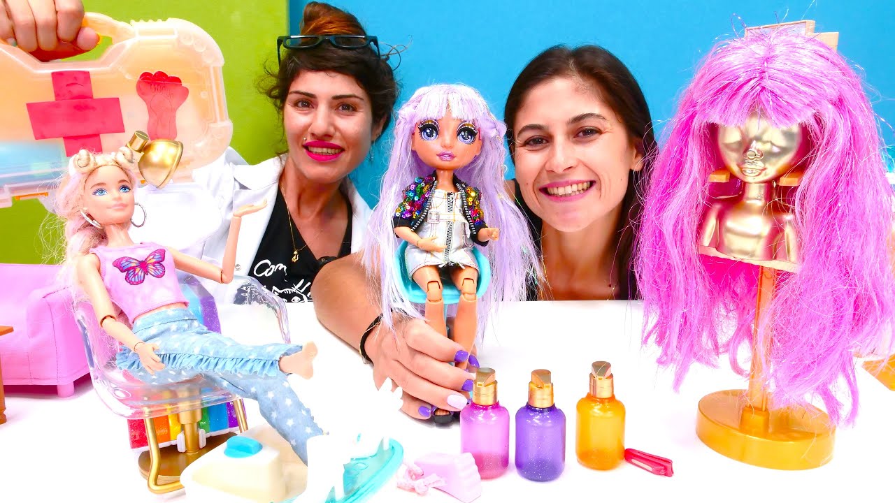 Ayşe ve Ümit ile Barbie oyunları! Barbie tırnak batması yüzünden güzellik merkezine geliyor