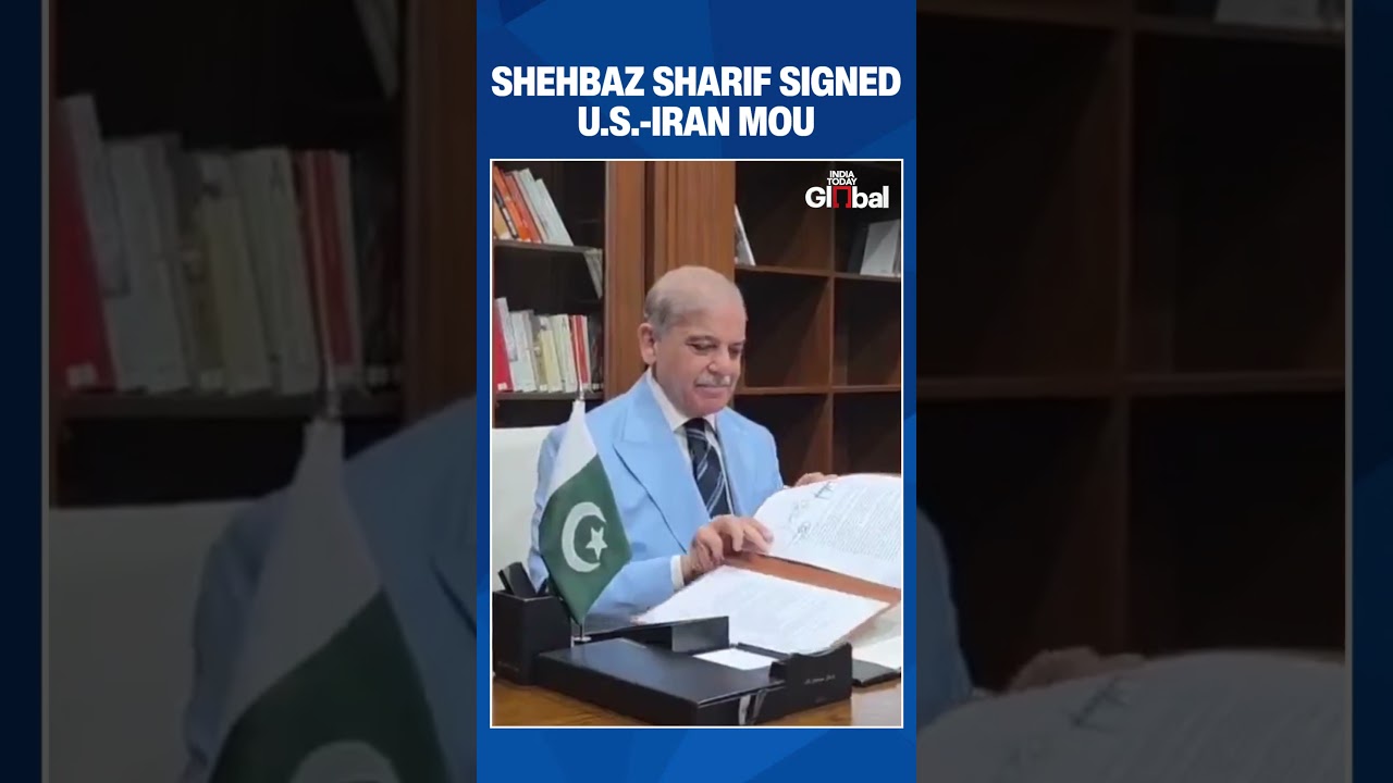 Shehbaz Sharif Brokers Historic Islamabad MoU Between Trump and Iran's Pezeshkian |#shorts