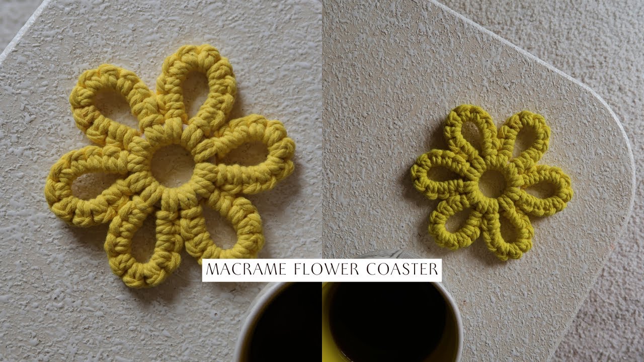 DIY Macrame Flower Coaster - Macrame Tutorial for Beginners