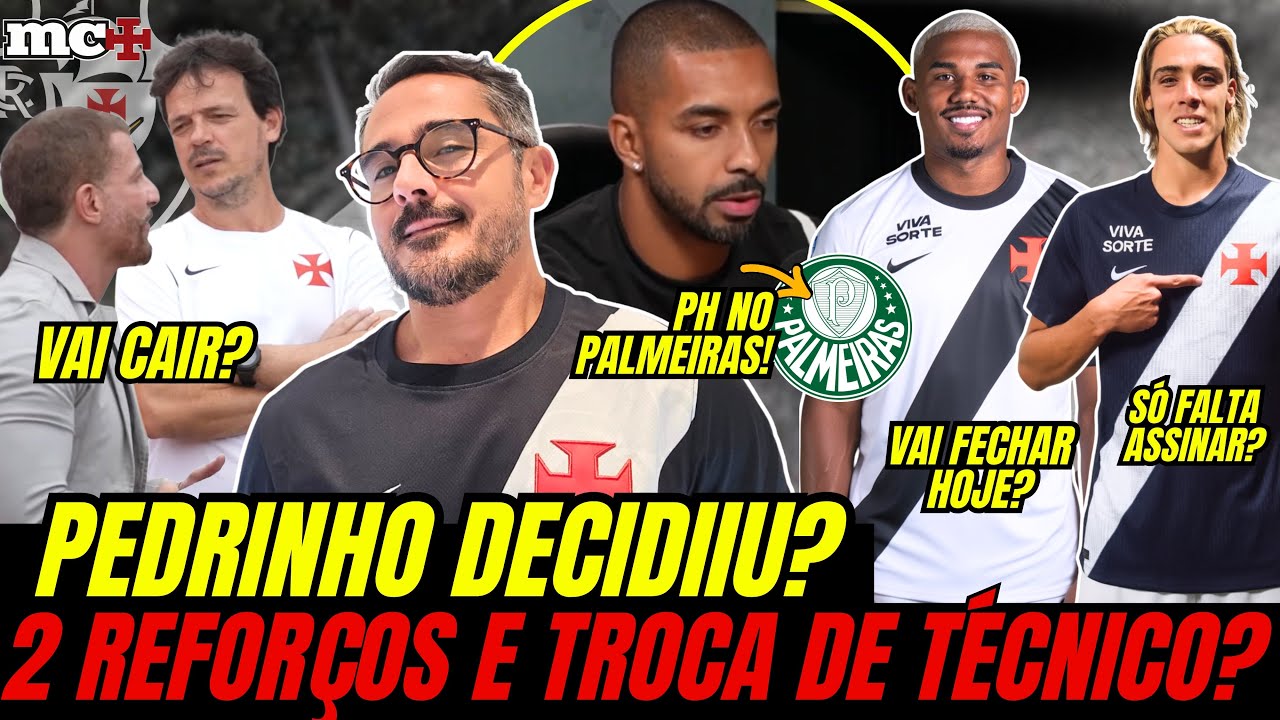 PEDRINHO TOMOU DECISÃO PELA MANHÃ: TROCA DE TÉCNICO, PH DE SAÍDA E 2 REFORÇOS CHEGANDO NO VASCO?