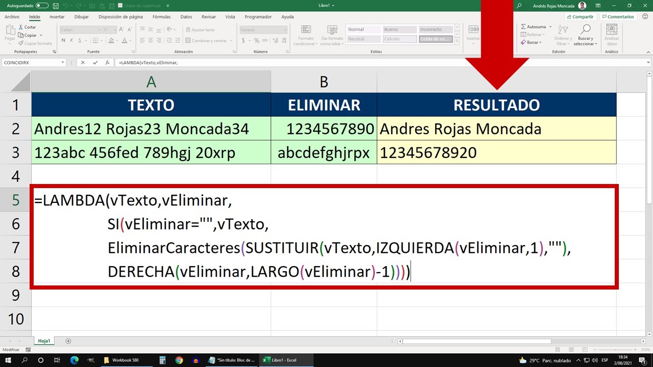 Función LAMBDA Recursiva para Extraer los números o letras de una cadena alfanumérica