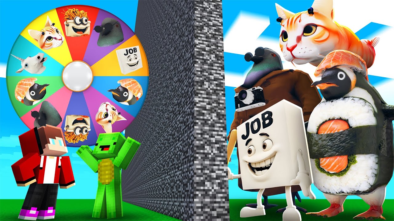 JJ and Mikey ROULETTE BATTLE of NEW BRAINROT in Minecraft!