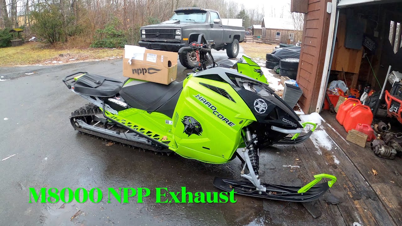 2019 Arctic Cat M8000 Hardcore NPP Exhaust Can Installation and Sound Comparison