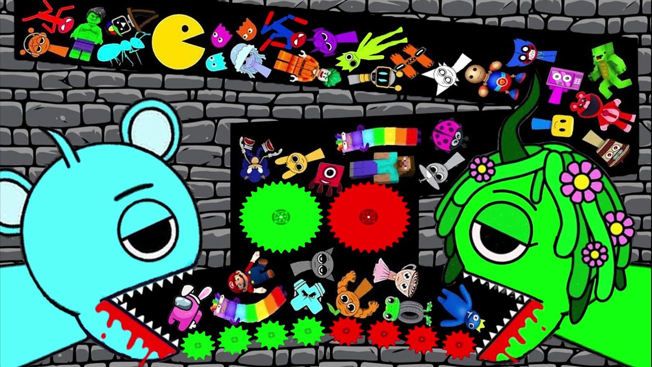 Stickman Vs Sprunki Vs Pacman Vs Minecraft Vs Sonic - Sky Vs Vineria Eats Stickman Survival Day271