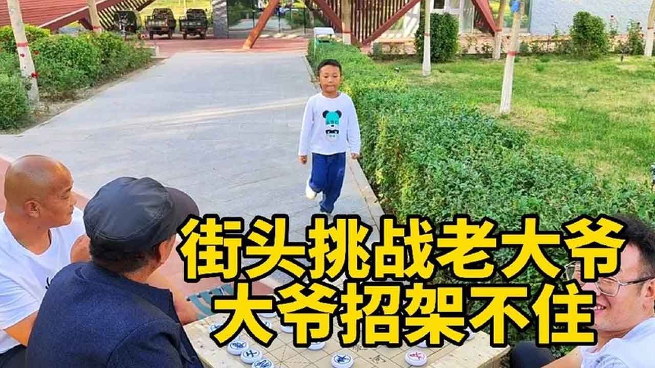 街頭挑戰老大爺，下棋幾十年了，居然招架不住！ 【象棋小寶】