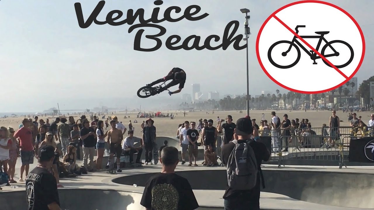 BMX REBEL RUN AT VENICE BEACH SKATEPARK! NO BIKES ALLOWED EVER!