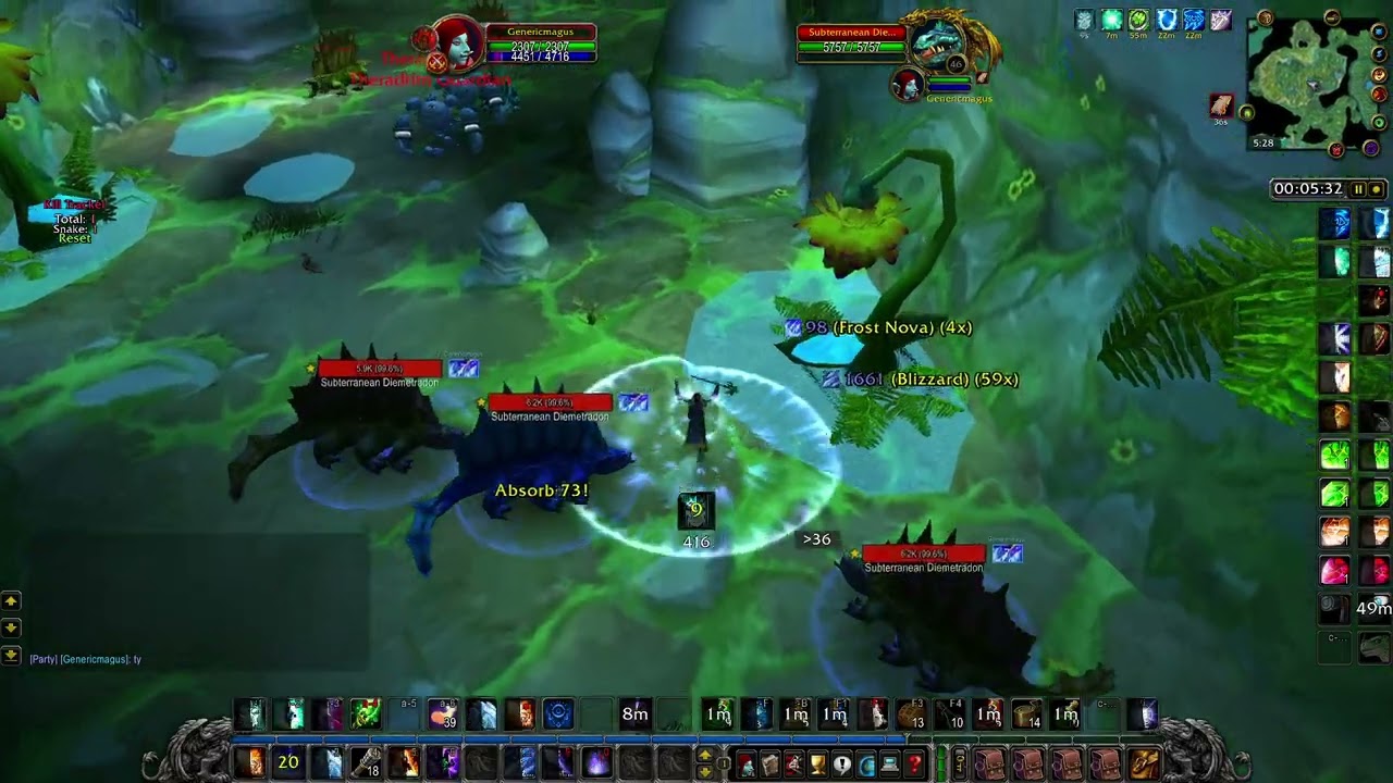 WoW Anniversary Classic - Mage 58 solo Maraudon 300+ mobs