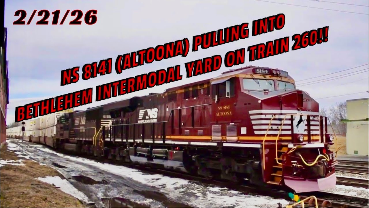 NS 8184 (Altoona) Pulling Into Bethlehem Intermodal Yard On Train 260!! 2/21/26