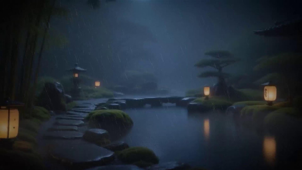 Calm and Relaxing Music for Sleep with Cicada and Soft Rain Sounds | Shakuhachi | Koto Vol. 66