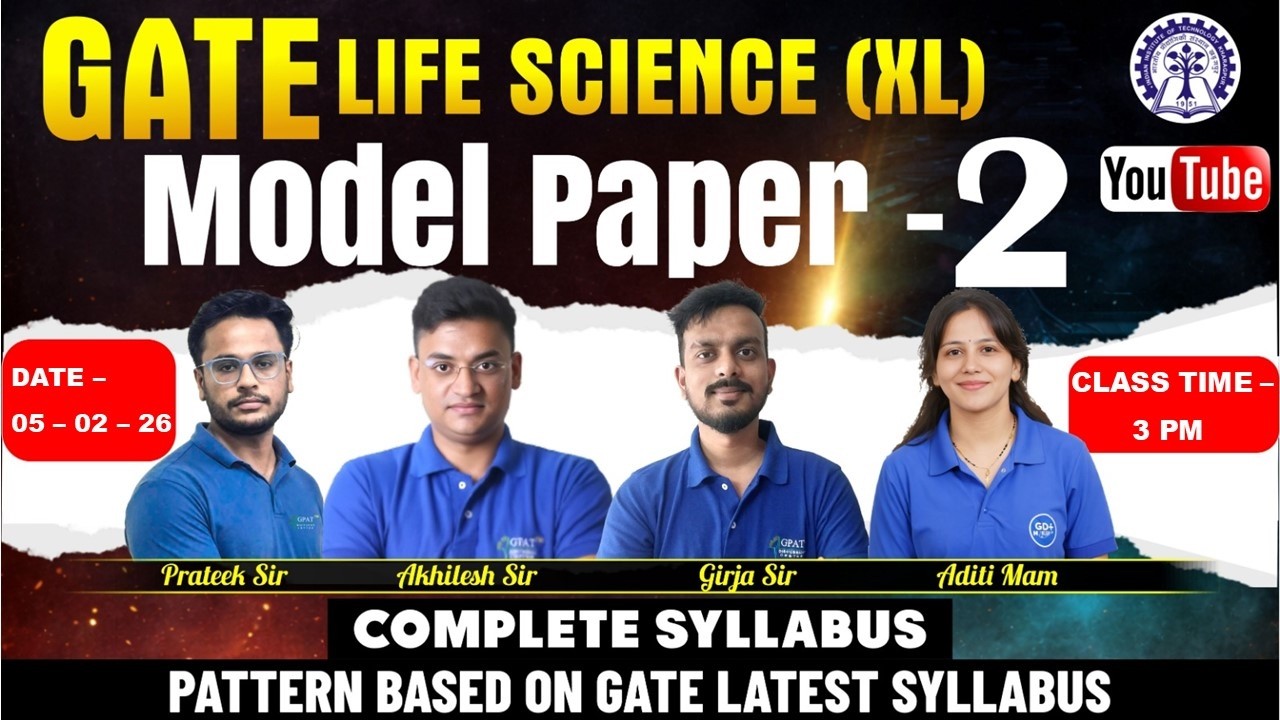 Model Paper–2 | GATE 2026 Life Science (XL) | Complete Syllabus | Latest GATE Pattern