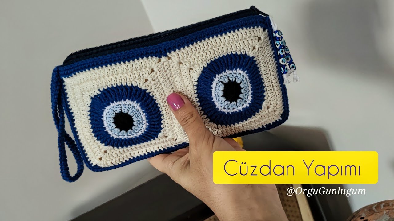 NAZAR BONCUKLU CÜZDAN YAPIMI 🧿🧿4 Motifli Nazar boncuklu cüzdan 🧿 Crochet bag 🧿
