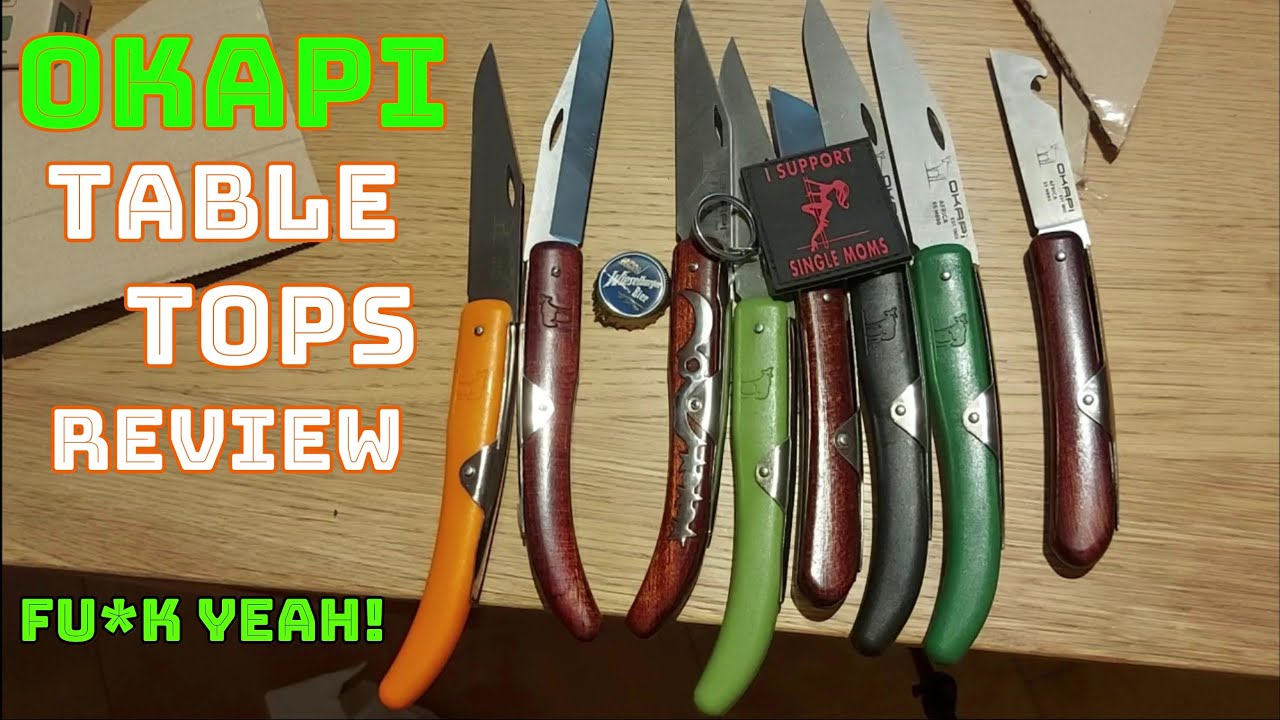 OKAPI POCKET KNIVES - TABLETOPSREVIEW - SOUTH AFRICA 1902 - LOCK/FOLDING/BILTONG/BEER KNIVES