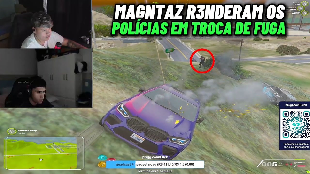 VISÃO DOS MAGNATAZ PASSANDO OS POLICIAIS QUE ESTAVA VIGIANDO AS F4VELAS + R3NDENDO EM TROCA DE FUGA