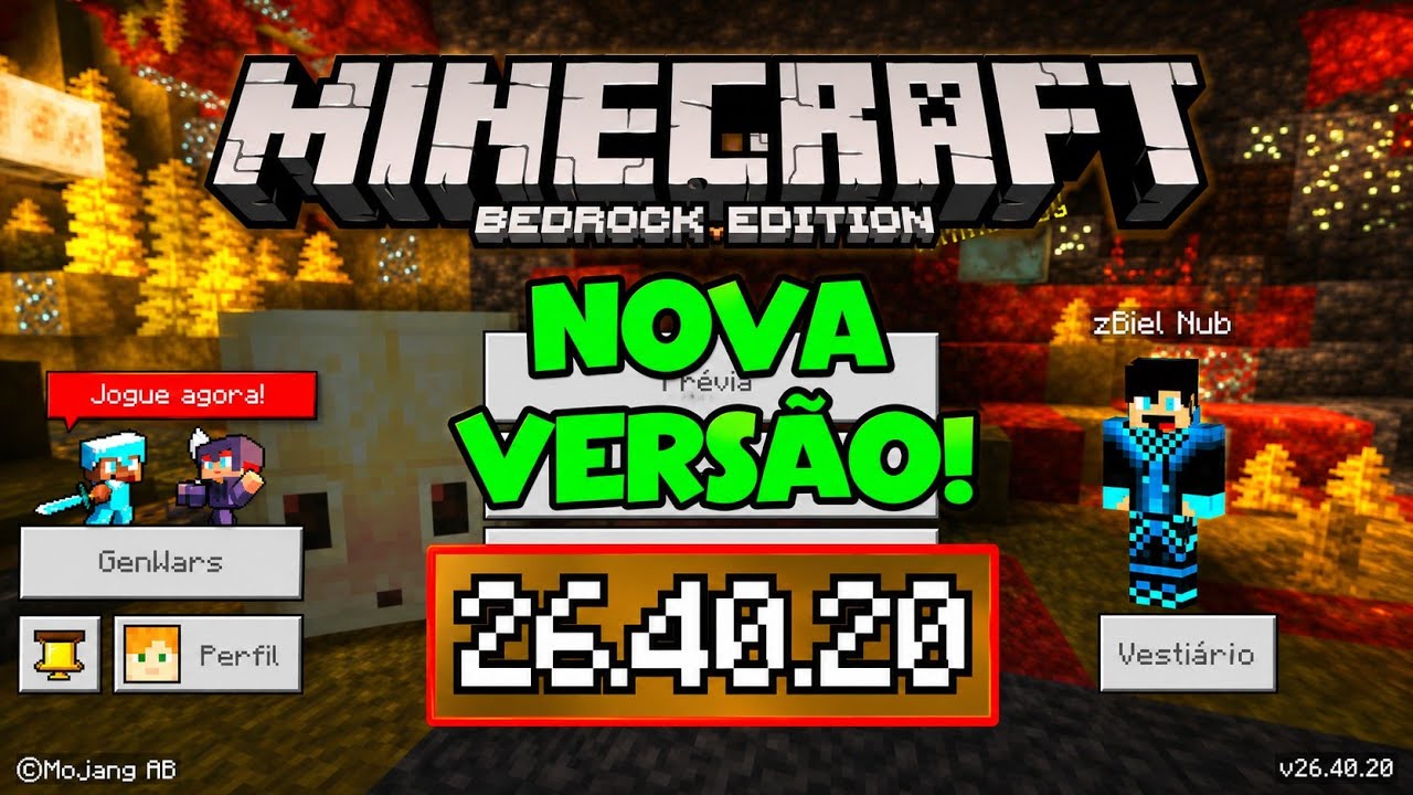 MINECRAFT PE 26.40.20 | NOVA VERS&Atilde;O COM DIVERSAS CORRE&Ccedil;&Otilde;ES DE BUGS, VERS&Atilde;O OFICIAL 26.30 PR&Oacute;XIMA!