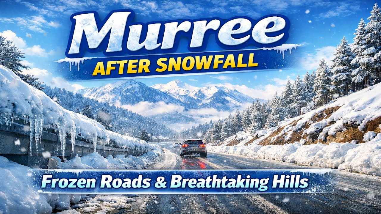 Murree after Snowfall | Frozen Roads & Breathtaking Hills| Driving Through Snow ❄️Murree Expressway