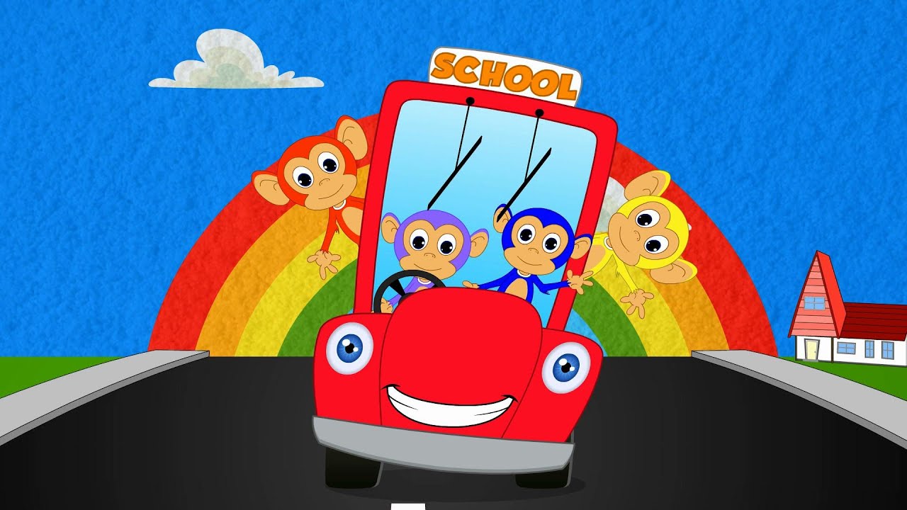 Wheels on the bus goes round and round all through the town | Nursery rhymes for kids and toddlers