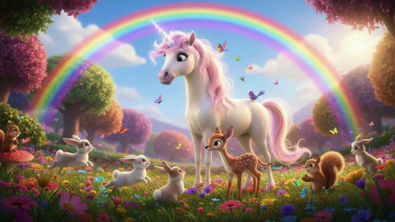 Märchen🦄🌈 Einhorn Mila und der verschwundene Regenbogen 🌈🦄