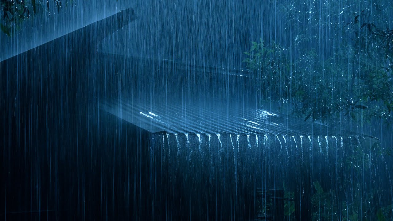 Quality Sleep in 3 Minutes with Pouring Rain & Violent Thunder on the Rickety Tin Roof at Night