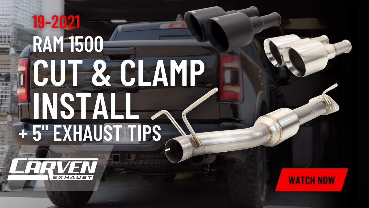 Видеообзор и установка 5-дюймовых выхлопных насадок RAM 1500 Cut & Clamp 2019–2023 гг. от Carven ...