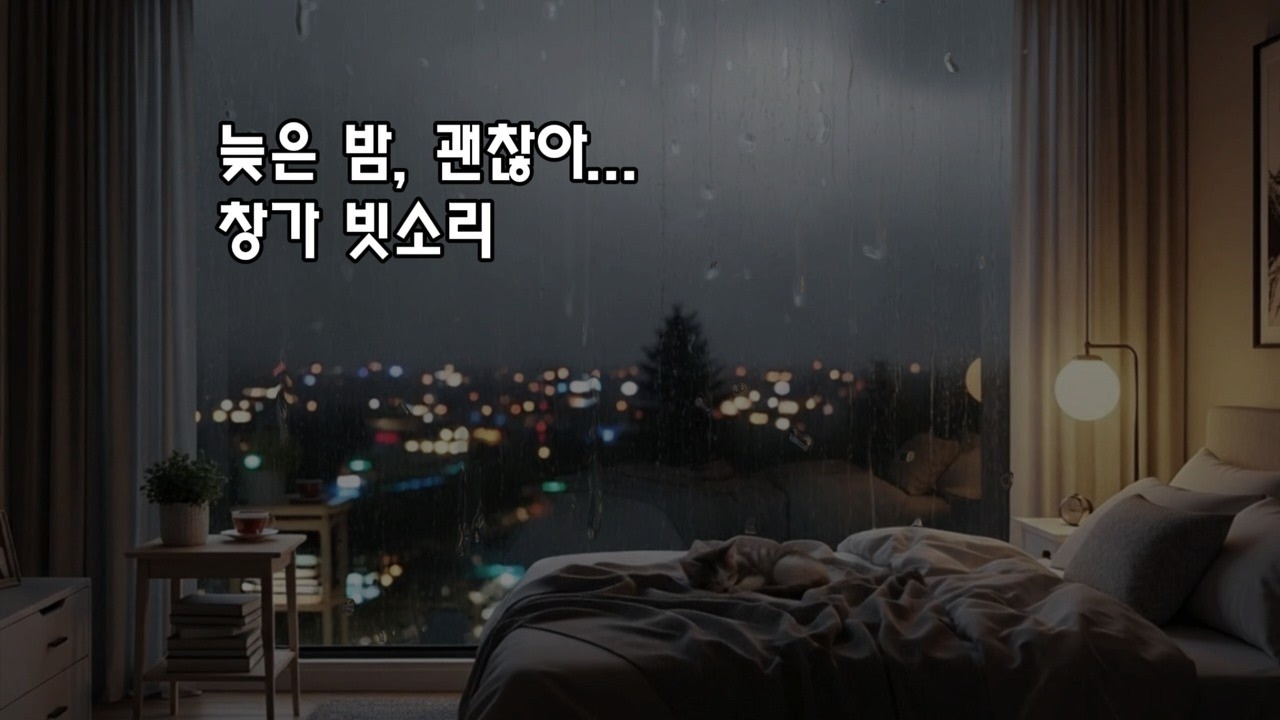 도시의 밤, 창가 빗소리로 잠드는 시간 🌧#숙면#deepsleep #nightambience