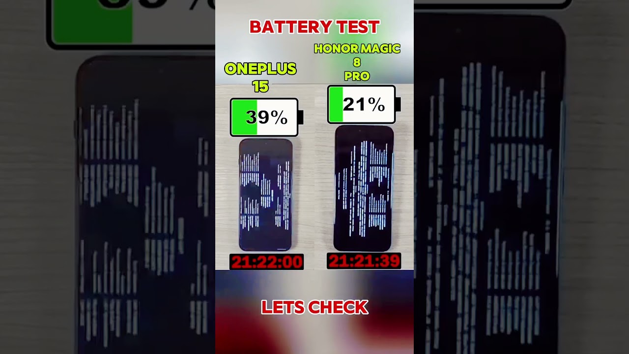 ☠️ONEPLUS VS HONOR MAGIC 8 PRO Battery Test 