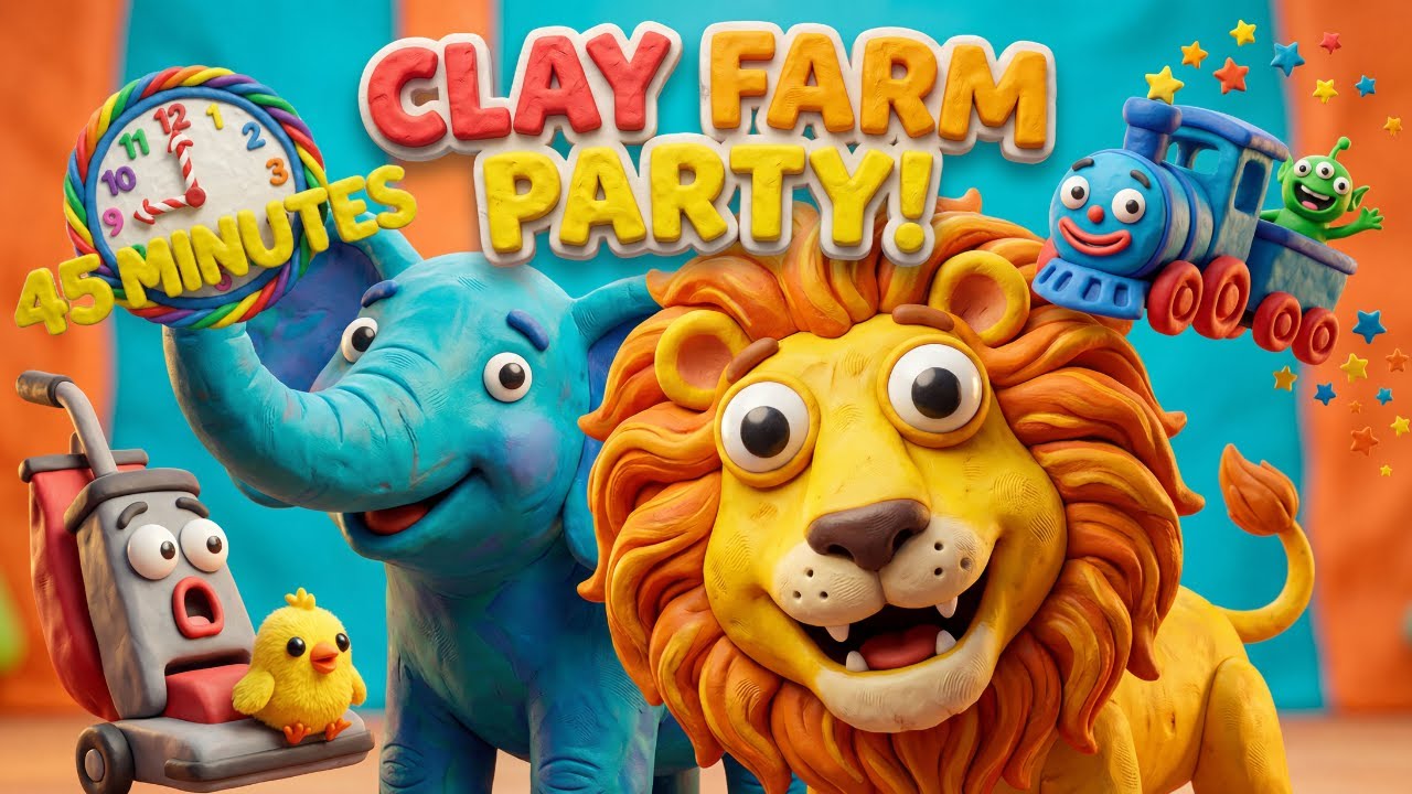 Old MacDonald’s BIG Mashup Adventure! 🚂 Space, Squishy Train The Best Clay & Plasticine Rhymes!