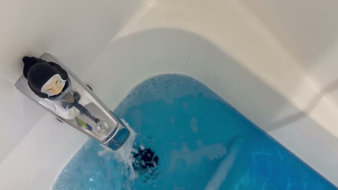 Bathtub Filling ASMR | Above Faucet & Blue Water | Relaxing Water Sounds for Sleep