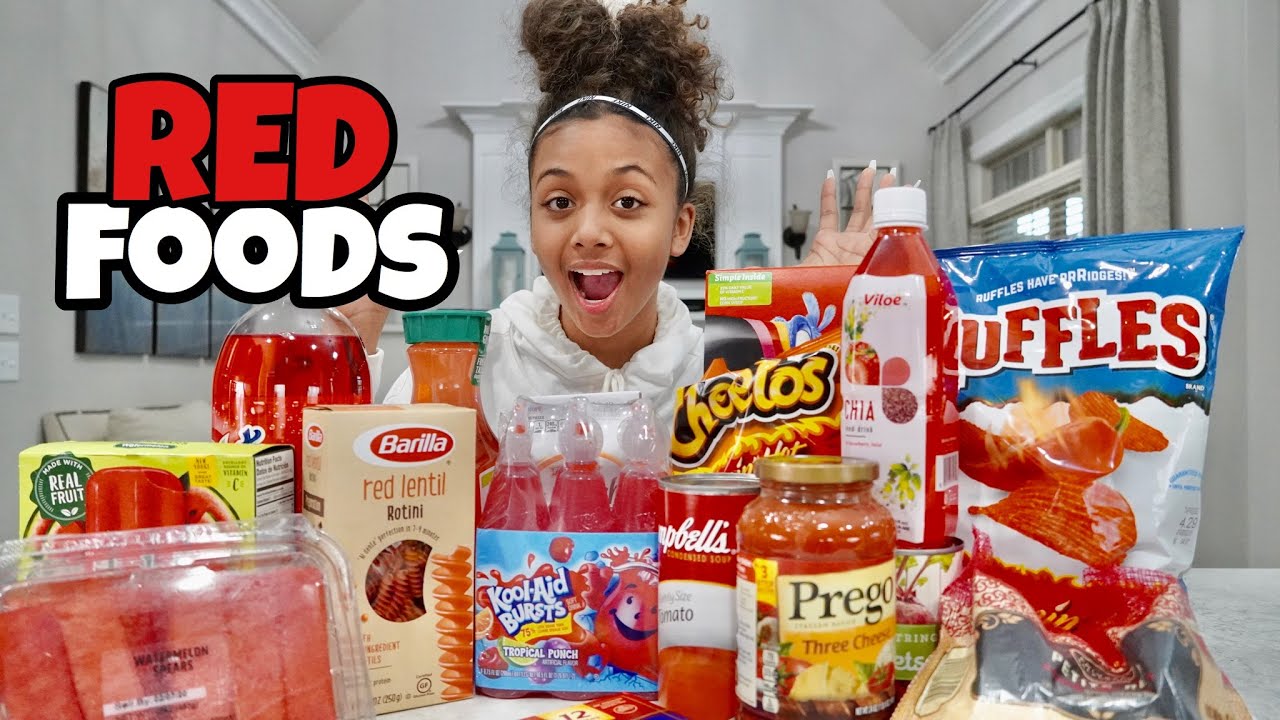 I Only Ate Red Food for 24 Hours *allergic to red dye* 😱 | LexiVee03