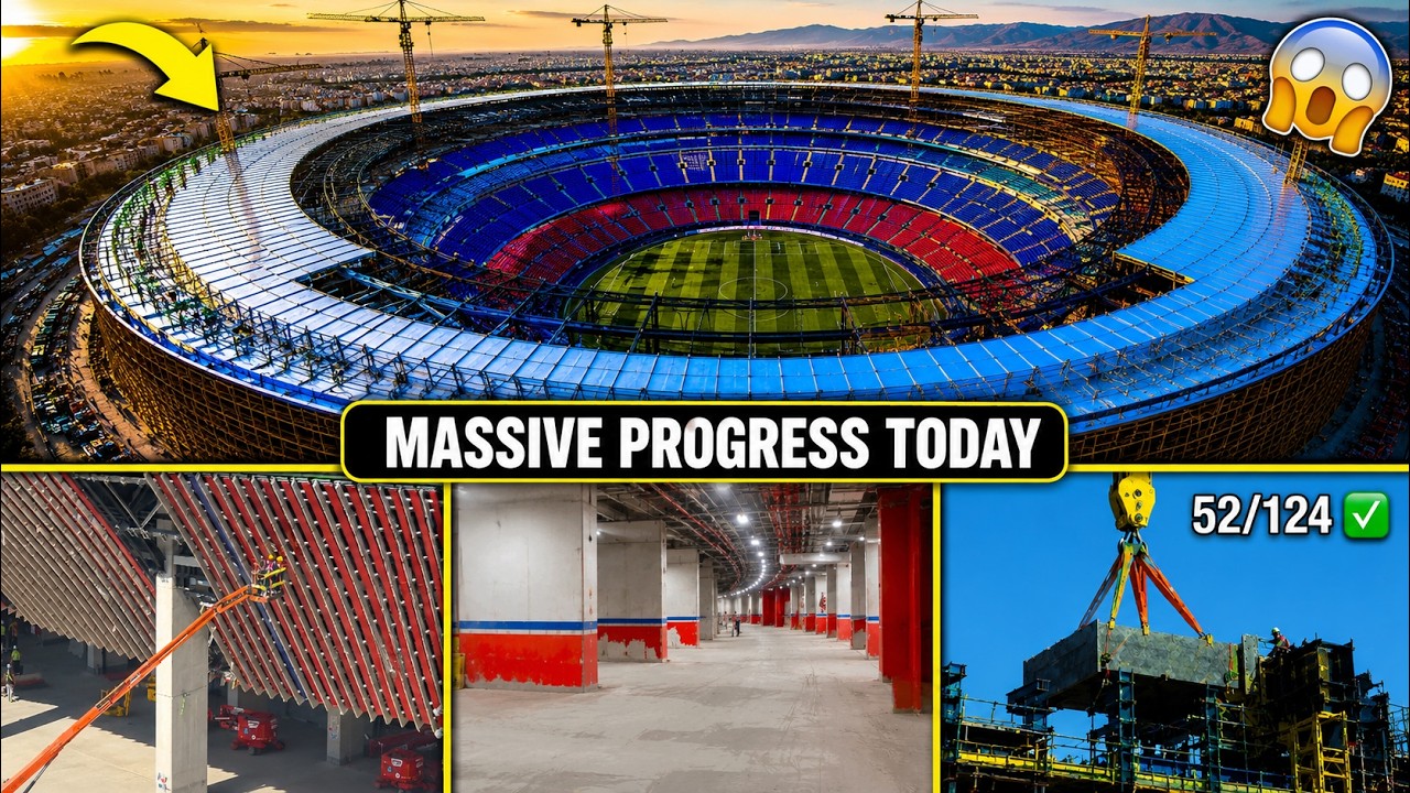 Dach Camp Nou w końcu nabiera kształtu! Ogromny postęp prac budowlanych ujawniony