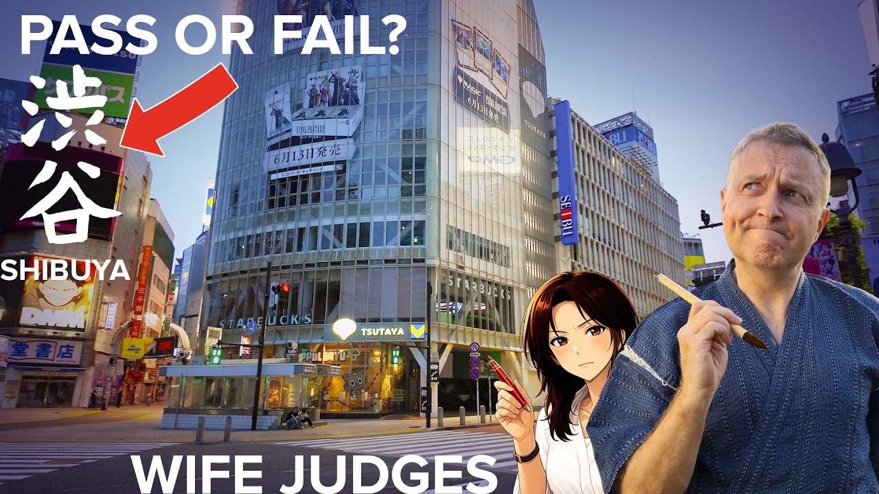 SHIBUYA | Early Morning, NO ONE around! 😮Kanji CHALLENGE! 😅 #japanesekanji #japaneselanguage