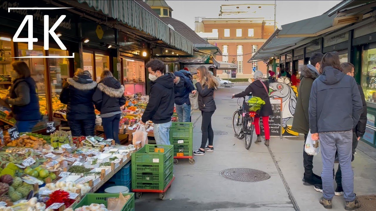 Walking to Vienna's Largest Inner-City Market Naschmarkt, Linke Wienzeile | 4K HDR Dolby Vision ASMR