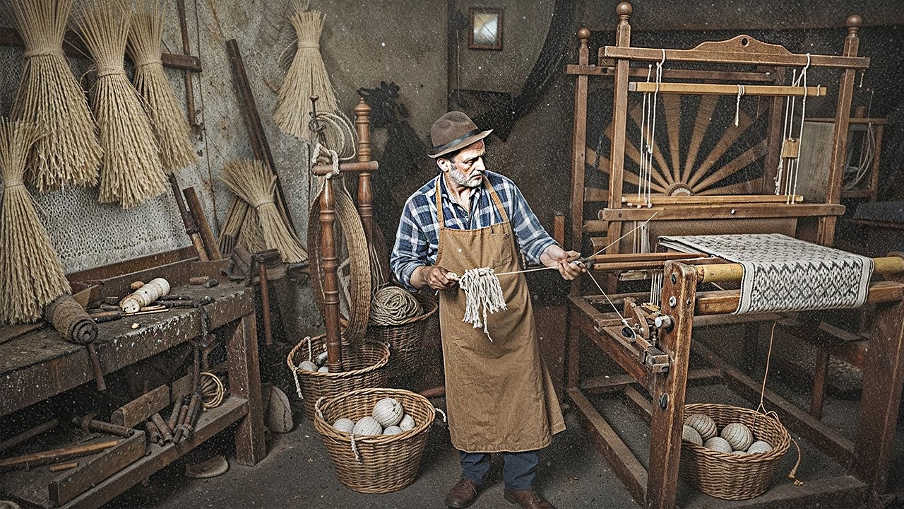 Before Electricity: Inside a Traditional Linen Weaving Workshop | Warp & Loom Preparation (Part 3)
