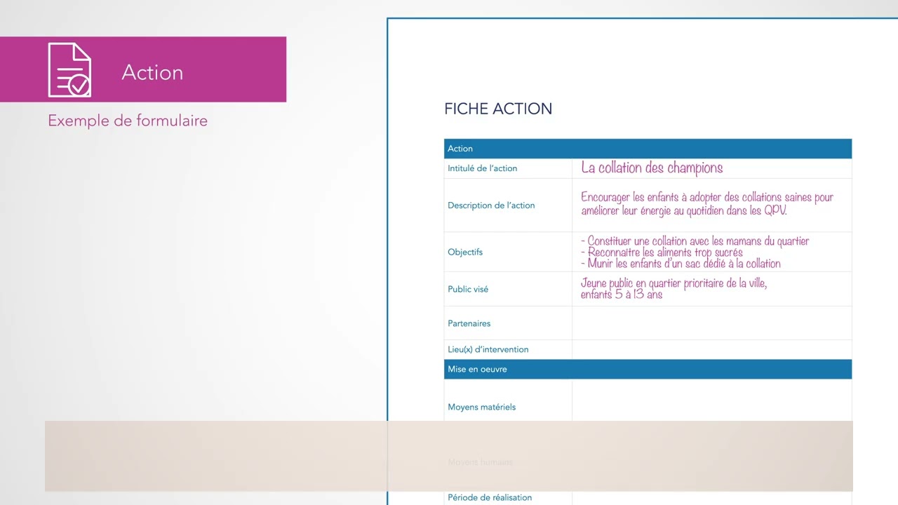 Comment faire une fiche action ?