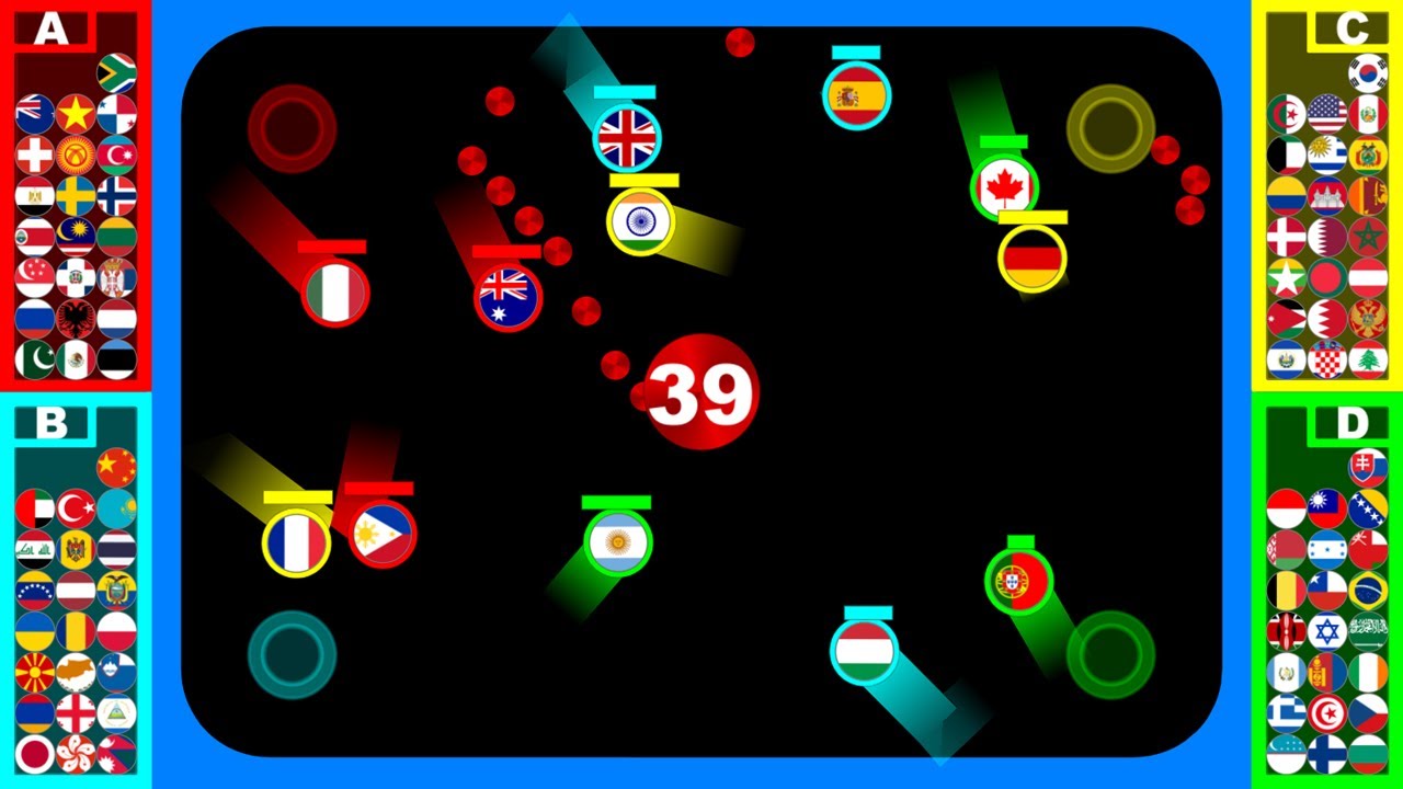 [Team Battle] Bullet Battle | 100 Countries Marble Race