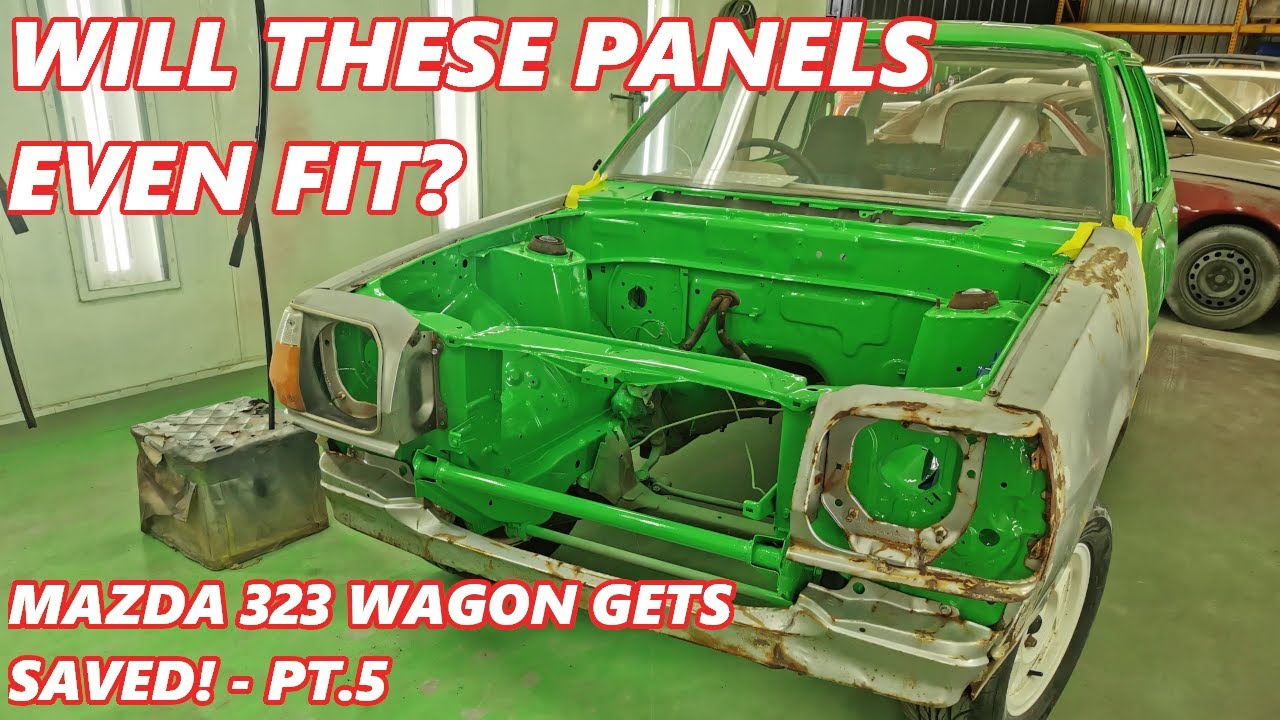 Front panels are BAD! Barn find Mazda 323 wagon part 5