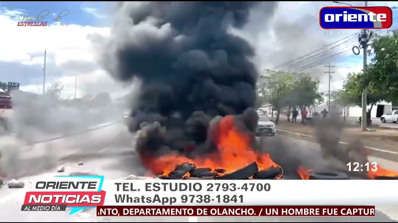 Empleados del PNRP protestan en el anillo periférico de Tegucigalpa