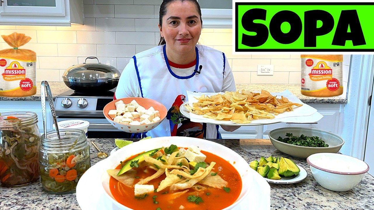 Sopa de tortilla con pollo - 💰😢 **SUPER ECONOMICA** y alcanza para toda la familia