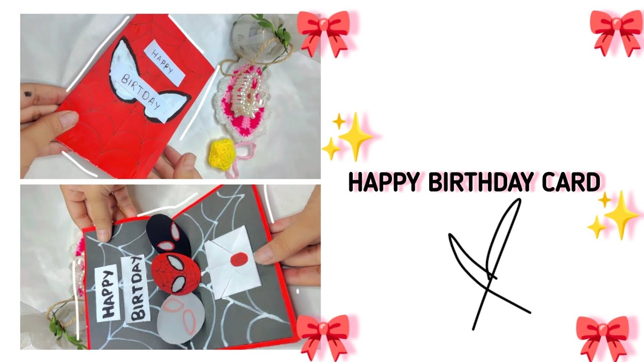 Cute birthday card idea  / Spider-Man birthday card 🥹 / paper craft ideas/ pop up card easy to make