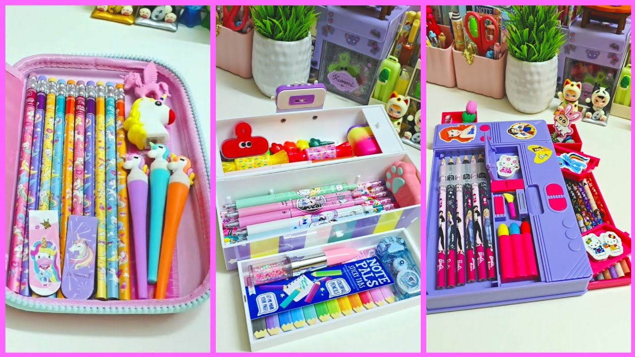 ASMR Filling jumbo mechanical pencil box with cute stationery ✨️ 💕 lot of new stationery items 💖🌈✌🏻