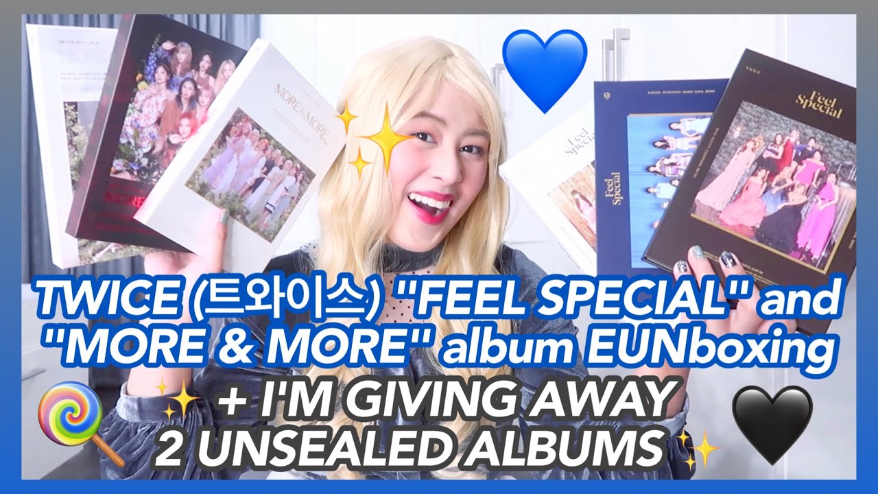 TWICE (트와이스) "Feel Special" and "MORE & MORE" album EUNboxing + 2 unsealed album GIVEAWAY 🍭✨💙