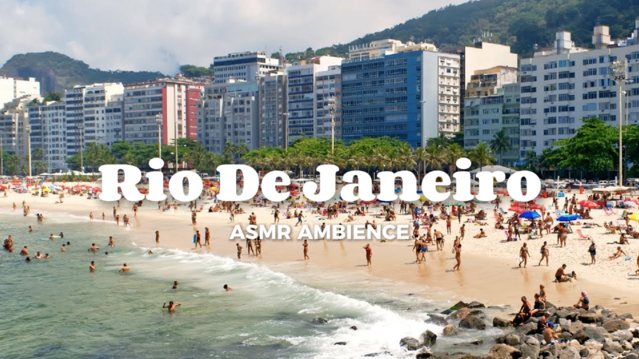 Rio de Janeiro Copacabana Beach | ASMR Ambience • Beach Ambience & Ocean Sounds | 1 Hour | No Music