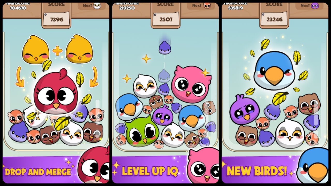 Bird Merge: Fun Drop Game Gameplay Android Mobile