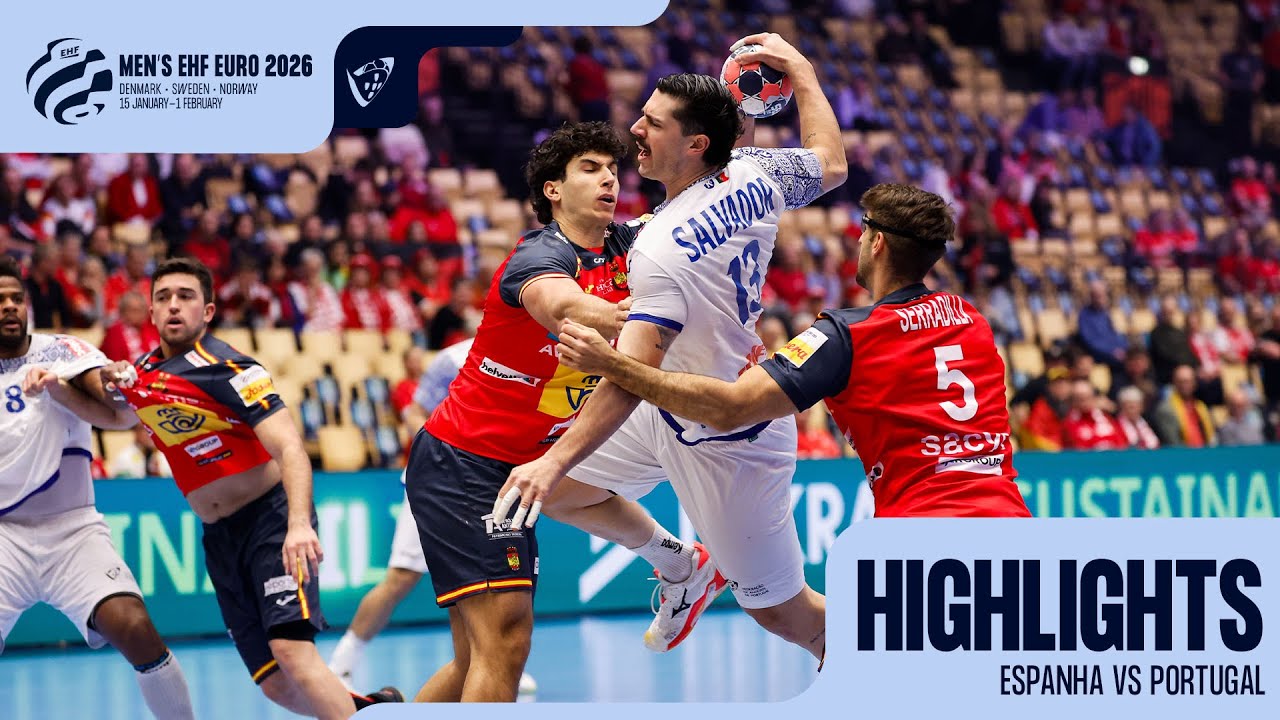 Highlights | Men&rsquo;s EHF Euro 2026 | Main Round | Espanha x Portugal