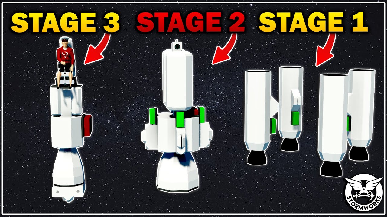 SIMPLE 3 STAGE ROCKET In Stormworks SPACE DLC! How to Tutorial