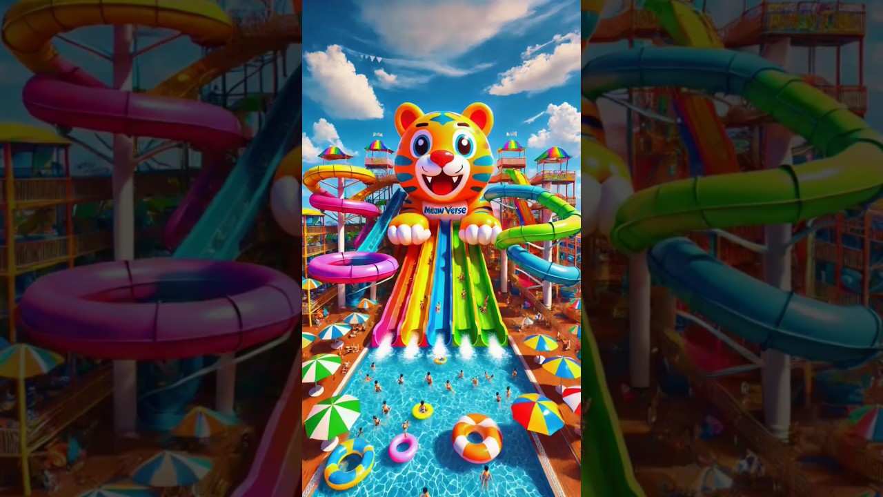 🥰 Evolution of Tiger : Big Water Slide ❤ Meaw Verse #shorts #cat #cute #love #catlover