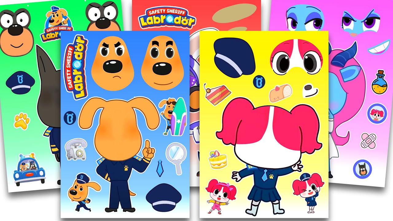 Sheriff Labrador Police Sticker Book ♣️ 래브라도 경장 경찰 스티커 꾸미기
